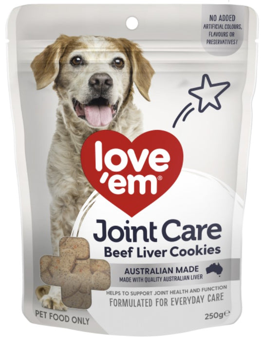 Love 'Em Dog Treats Joint Care Beef Liver Cookies 250g