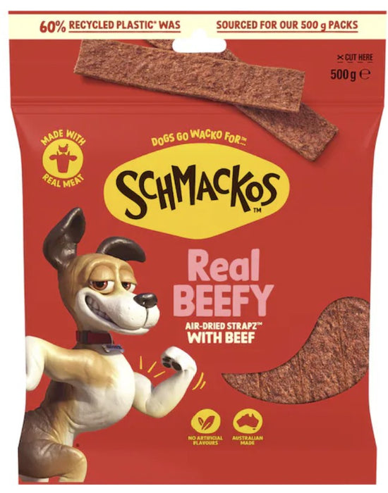 Schmackos Strapz Dog Treats with Beef 500g