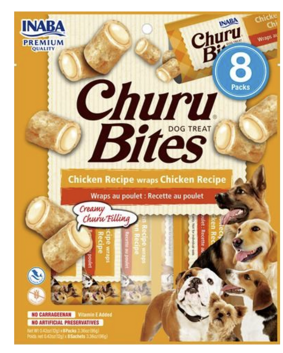 Inaba Dog Treats - Churu Bites Chicken Recipe wraps chicken recipe