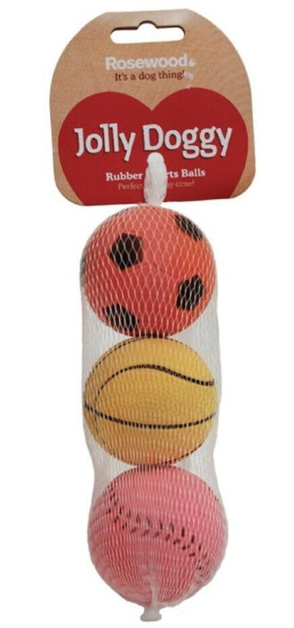 Rosewood 3 Pack Rubber Dog Balls