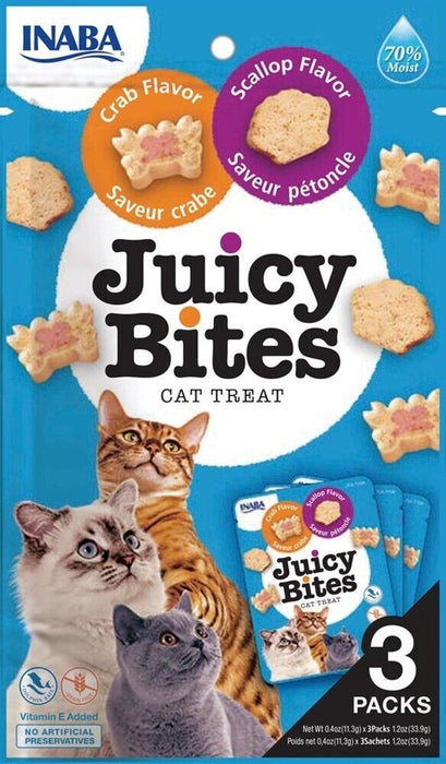 Inaba Cat Treats - Juicy Bites Scallop & Crab Flavour AU Stock