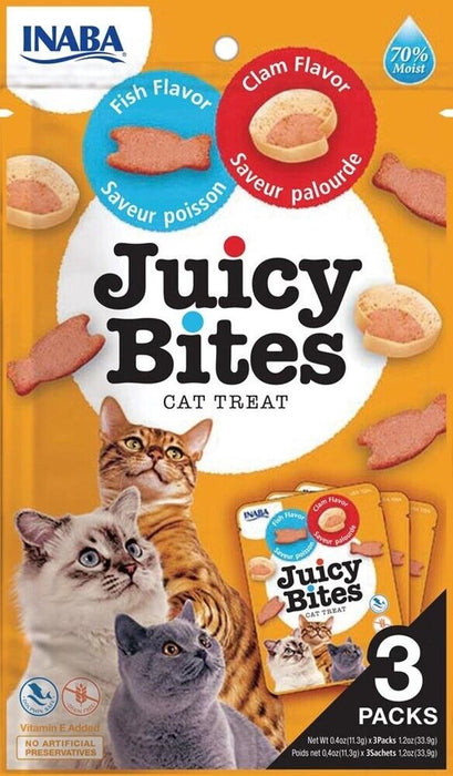 Inaba Cat Treats - Juicy Bites Fish & Clam Flavour