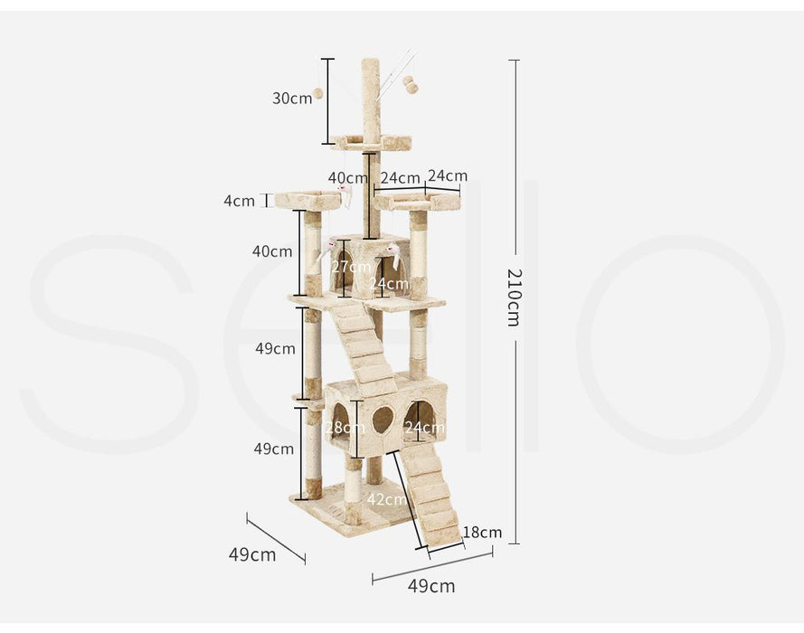 PaWz 2.1M Cat Scratching Post Tree Gym