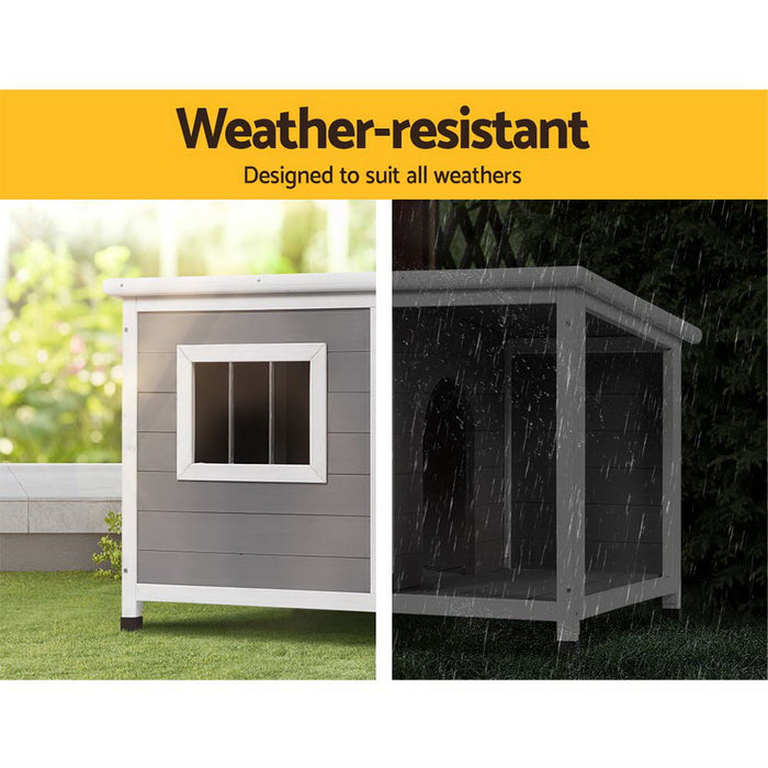 i.Pet Dog Kennel House Large Wooden Outdoor Pet Kennel