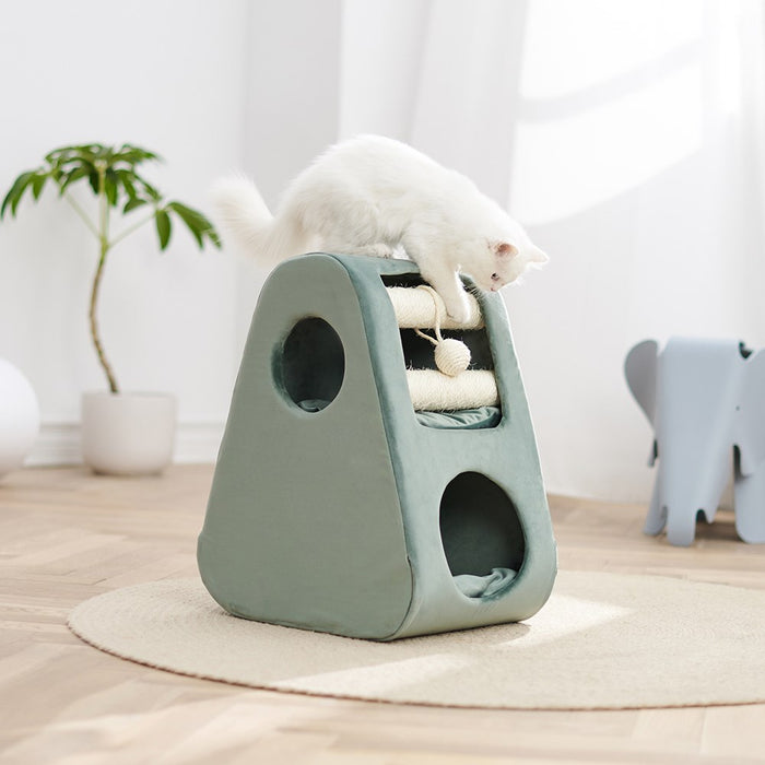 Petsbelle Dune Solid Wood Cat Tree