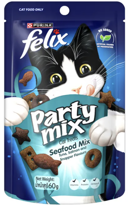 Purina Felix Party Mix Seafood Mix Cat Treats 60g