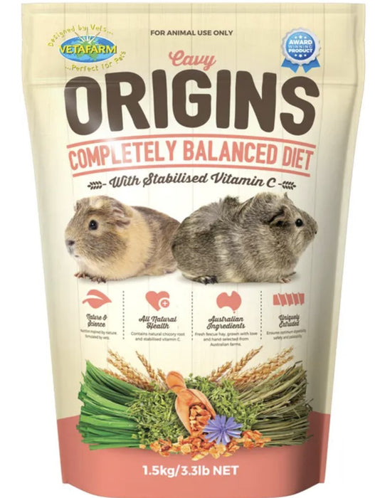 VETAFARM CAVY ORIGINS Guinea Pig Food 1.5KG