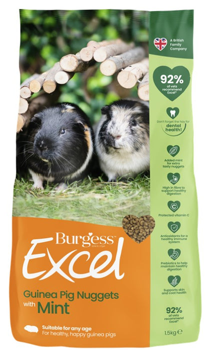 Burgess Excel Guinea Pig Pellets with Mint Food 1.5kg