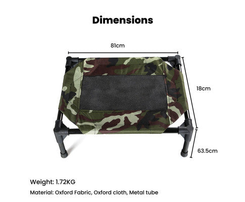 Floofi Elevated Army Dog Bed