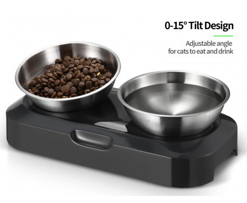 YES4PETS Stainless Steel Dual Pet Bowls