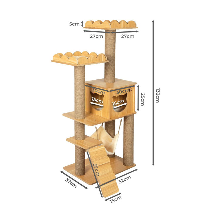 PaWz Cat Tree Scratching House Post 132cm