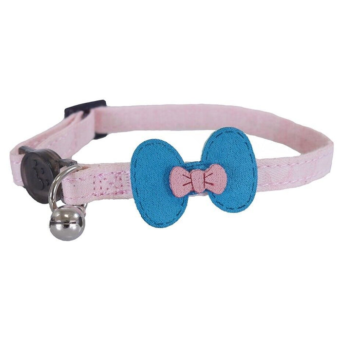 Rosewood Pink and Teal Bow Cat Collar