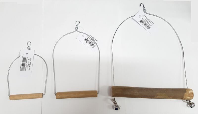 Wire Wooden Perch Bird Swing