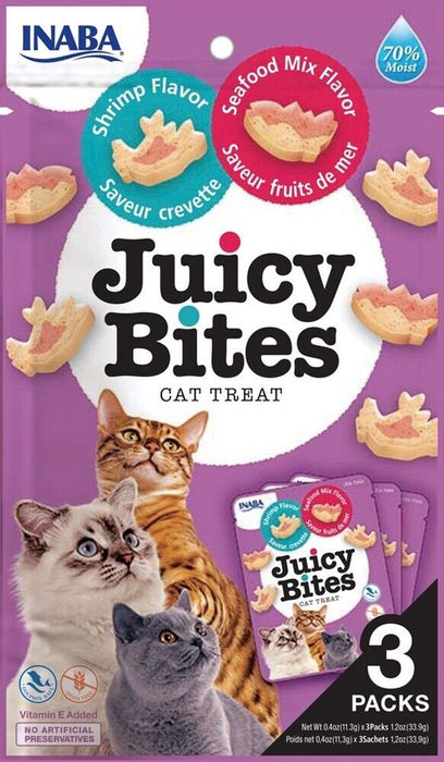 Inaba Cat Treats - Juicy Bites Shrimp & Seafood Mix Flavour