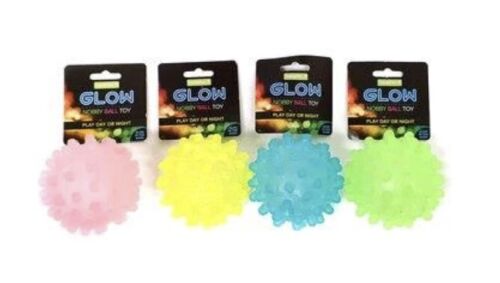 TrendyPets Glow in the Dark Nobby Dog Ball